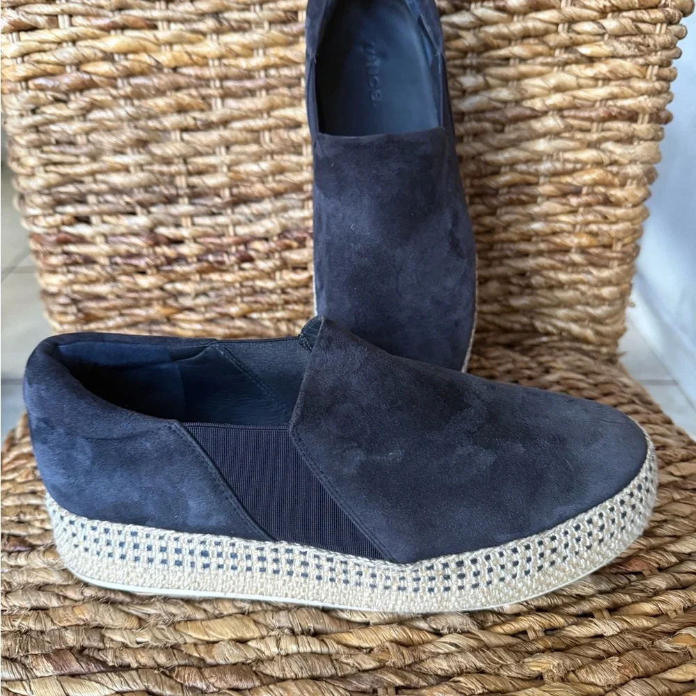 Women’s Vionic Wilden Black Suede Slip-On Platform Espadrille Loafers